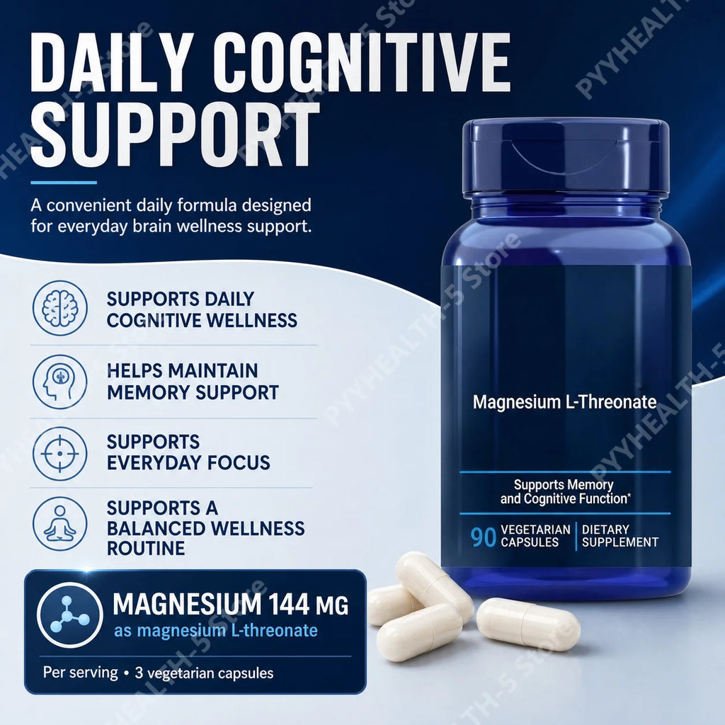 Magnesium L-Threonate Magtein 90 Capsules – Brain & Memory Support Magnesium Supplement Qst