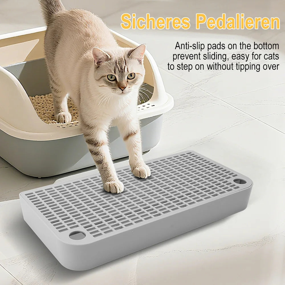 Anti-Splash Cat Litter Mat – Double Layer Filter & Easy Clean Cat Litter Mat Qst