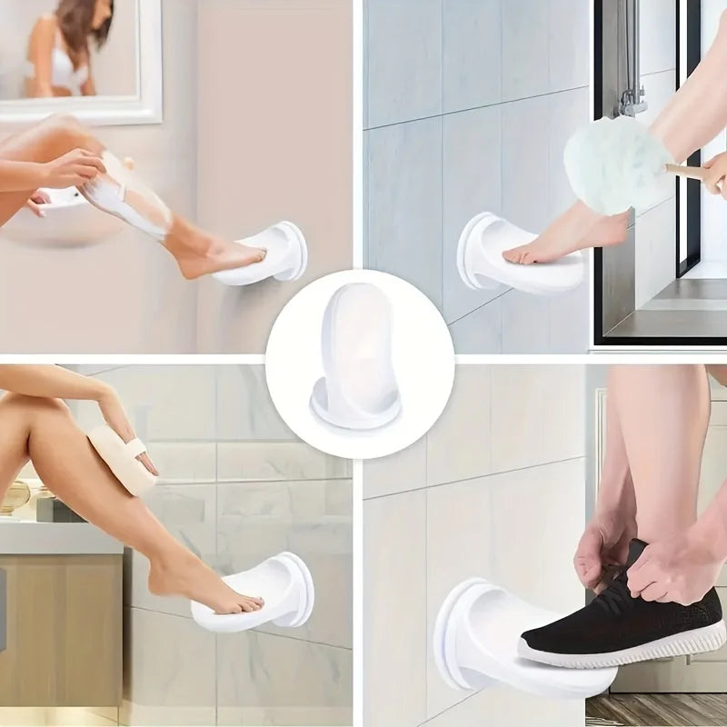 Wall Mounted Shower Foot Rest – Suction Cup Bathroom Pedal Shower Foot Rest Qme