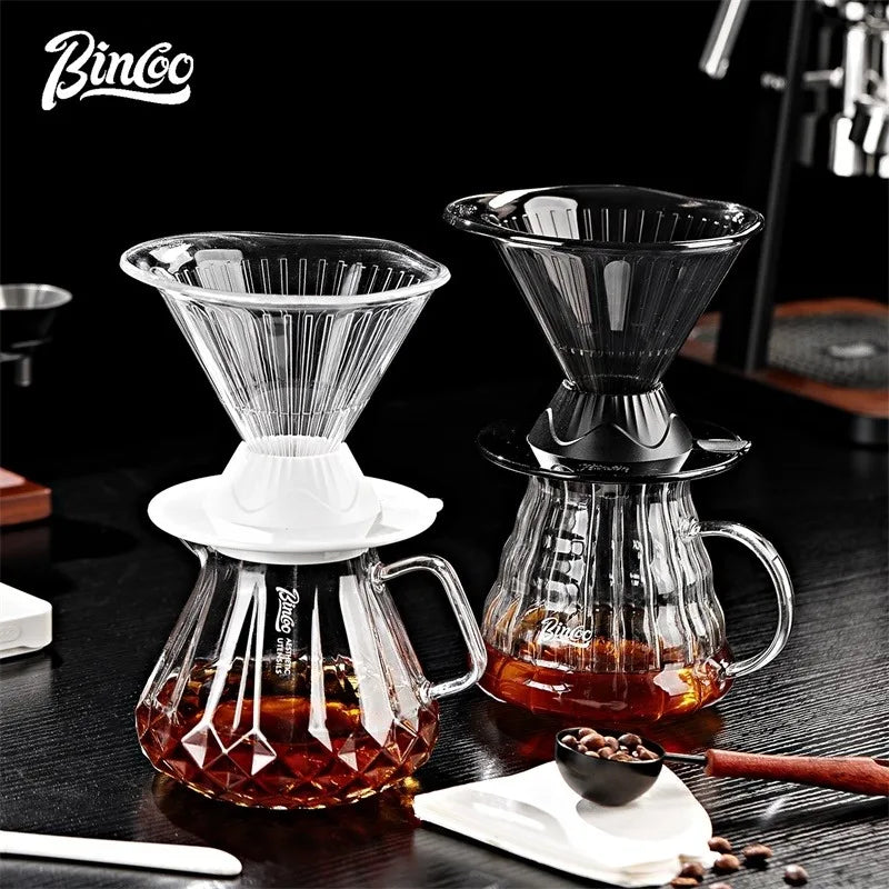 Bincoo Smart Pour Over Coffee Set – Glass Filter Cup & Stirrer Pour Over Coffee Set Qst