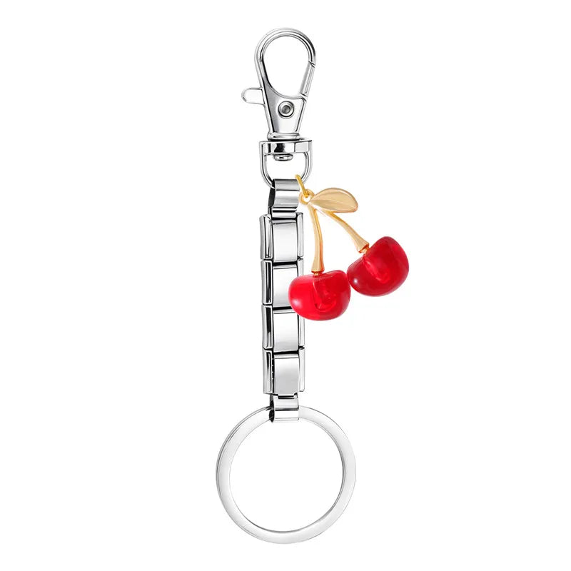 DIY Italian Link Charm Bead Key Chain – 10 Colors Charm Bead Keychain Qme Style 10