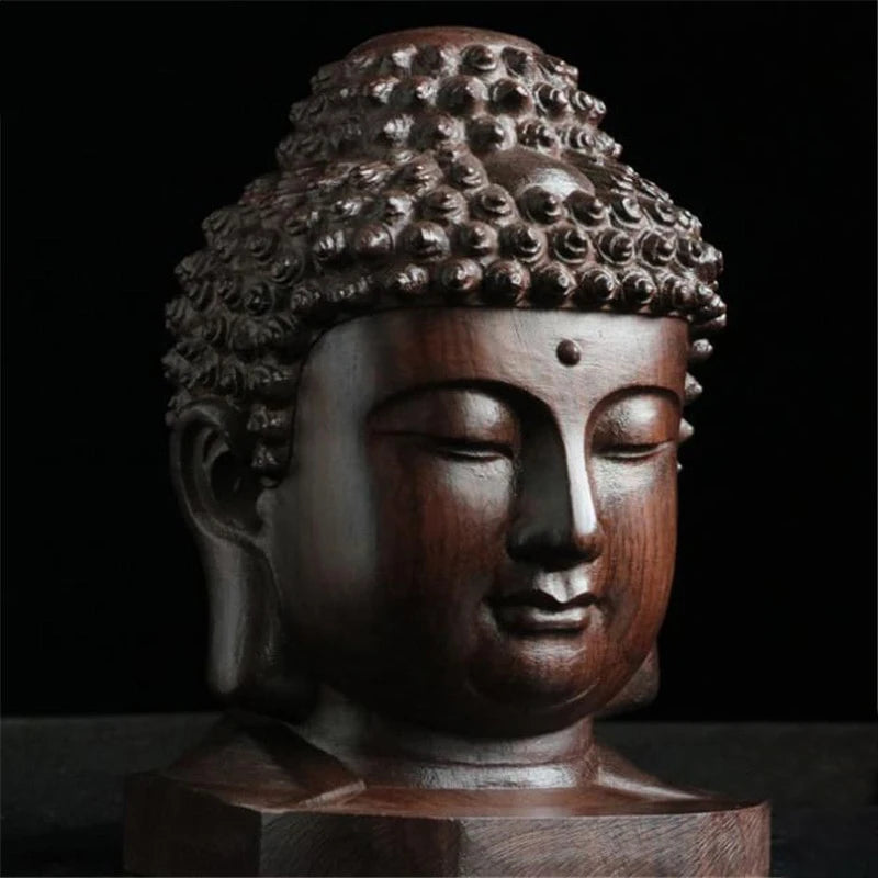 Wooden Buddha Statue – Sakyamuni Figurine Home Décor Ornament Decorative Figurine Qst 1PC