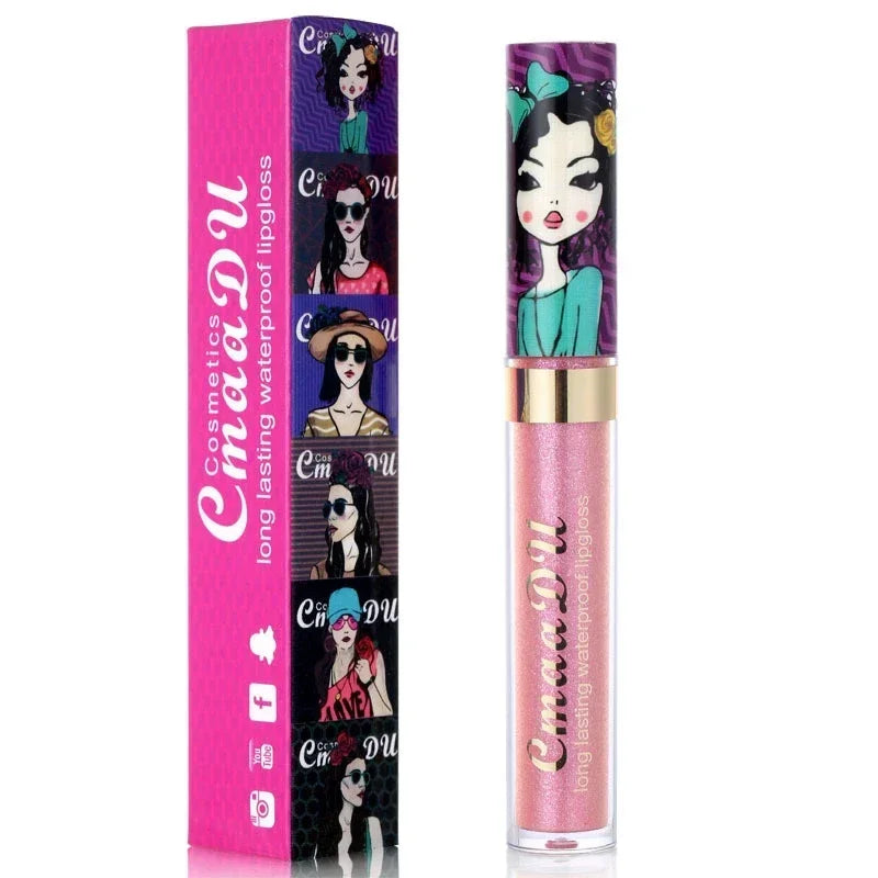 Gold Flash Shimmer Liquid Lipstick | Diamond Glitter Lip Gloss Shimmer Liquid Lipstick Qme