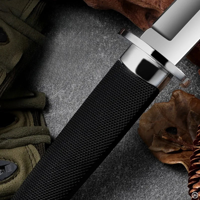 PLYS Samurai Camping Knife – Portable Stainless Steel Blade Camping Fixed Blade Knife Qst
