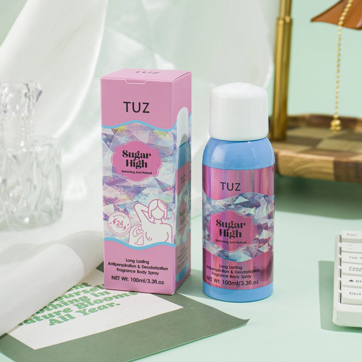 TUZ 24-Hour Floral Fruity Deodorant Body Spray 100ml Deodorant Body Spray Qst Sugar High 0668-4