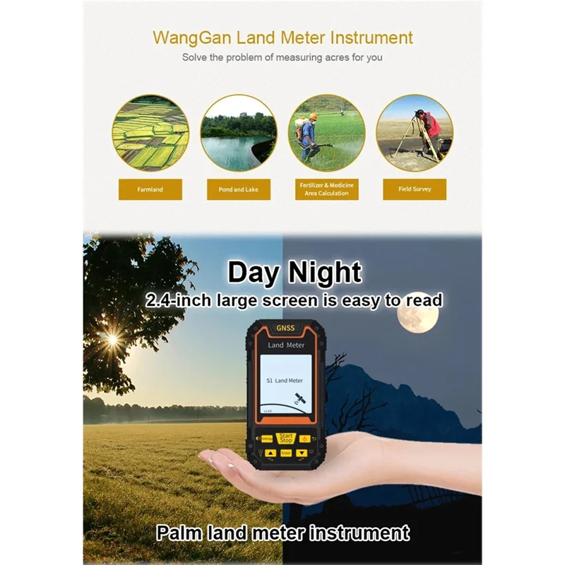 A02F-S1 Portable GPS GLONASS BeiDou Land Measuring Meter GPS Land Meter Qme