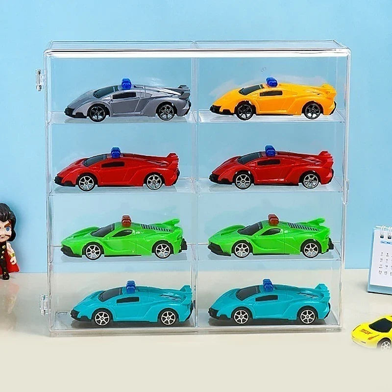 Kids Acrylic Diecast Car Storage Box – 1:64 Toy Organizer Diecast Car Storage Box Qme