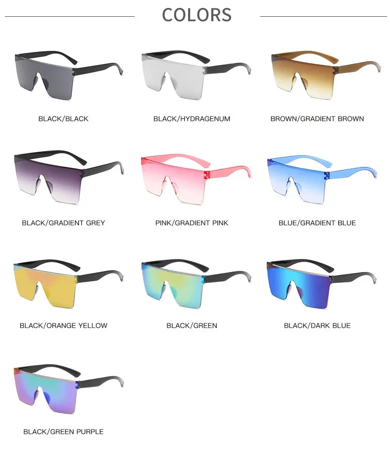 Oversized Square Frame Sunglasses – UV400 Women's Shades Fashion Sunglasses Qme