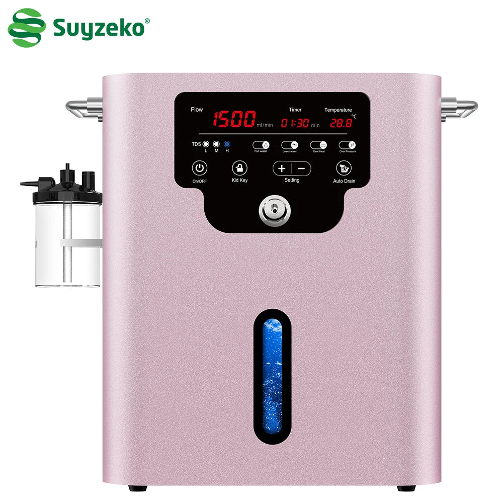 Suyzeko H2 Molecular Hydrogen Inhalation Machine 150–3600ml Hydrogen Inhalation Machine Qst 1500ML rose gold