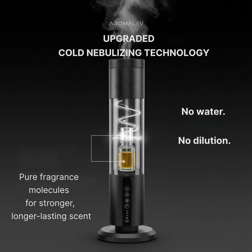 PDQ Waterless Essential Oil Diffuser – Bluetooth Cold Air Scent Machine Essential Oil Diffuser Qst