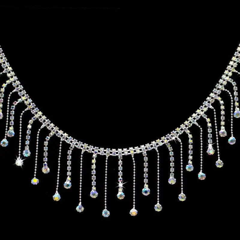 Rhinestone Fringe Trim Crystal Tassel Chain – DIY Sewing Rhinestone Fringe Trim Qst J