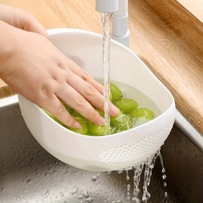 Rice Washing Drain Basket – Plastic Colander & Sieve | Qme Kitchen Colander Sieve Qme