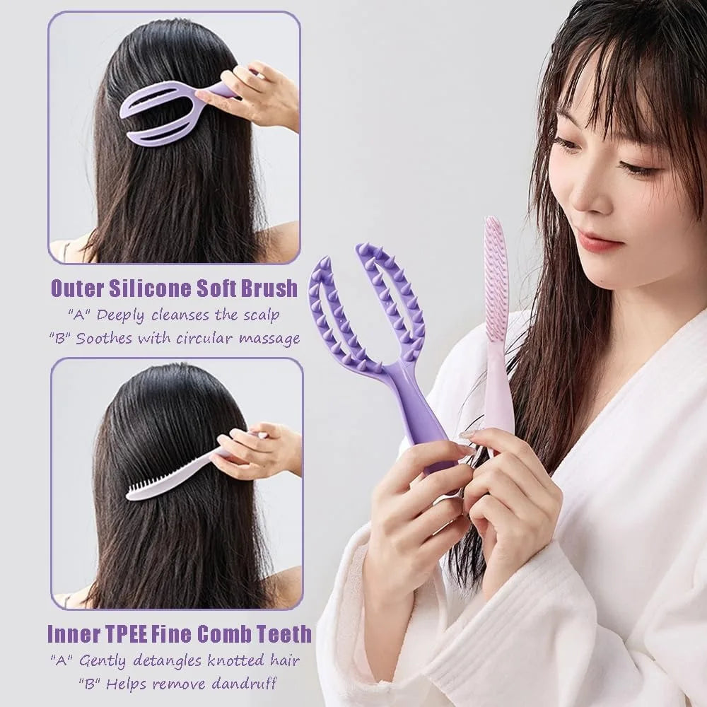 Scalp Massager Shampoo Brush – Detachable Hair Exfoliator Scalp Massage Brush Qme