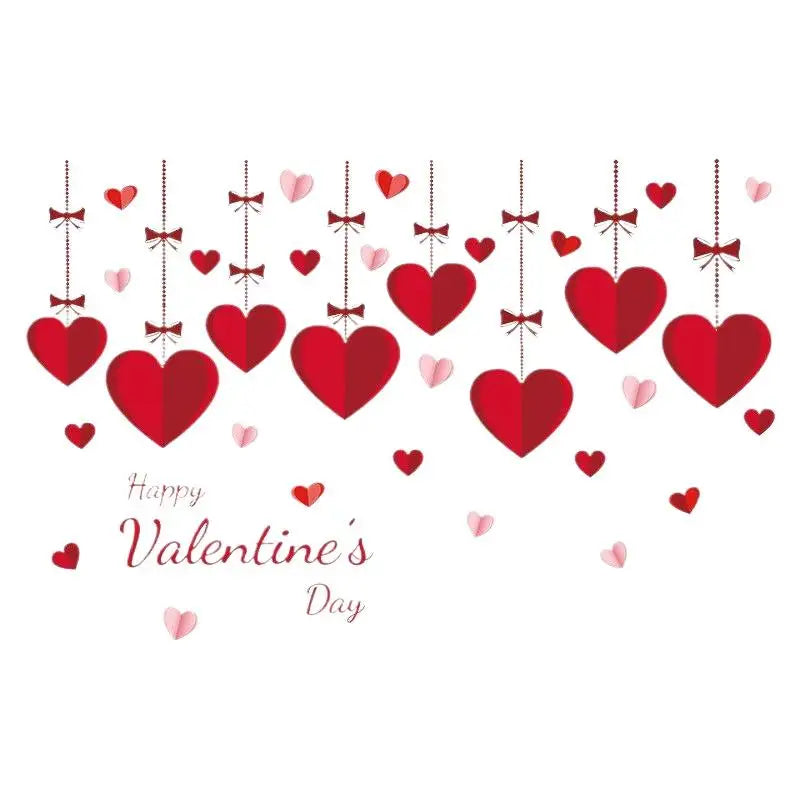 Valentine's Day Heart Stickers – Romantic Window Decor Holiday Decor Stickers Qme