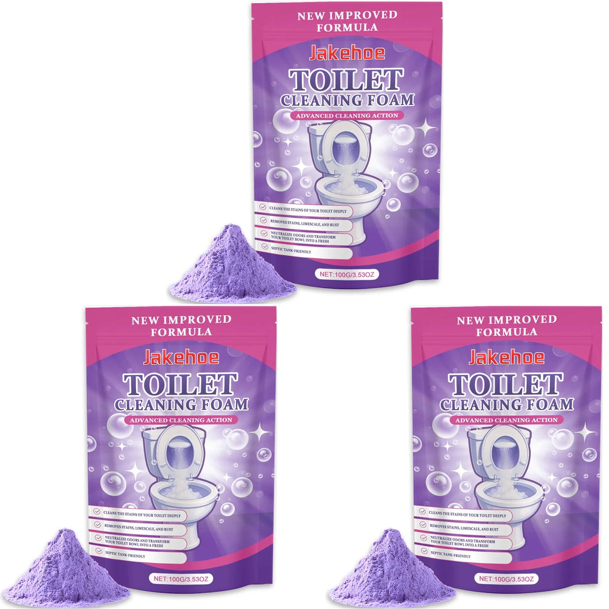Toilet Cleaning Powder – Descaler & Odor Eliminator | Qme Toilet Cleaning Powder Qme 3 x 100g Boxed