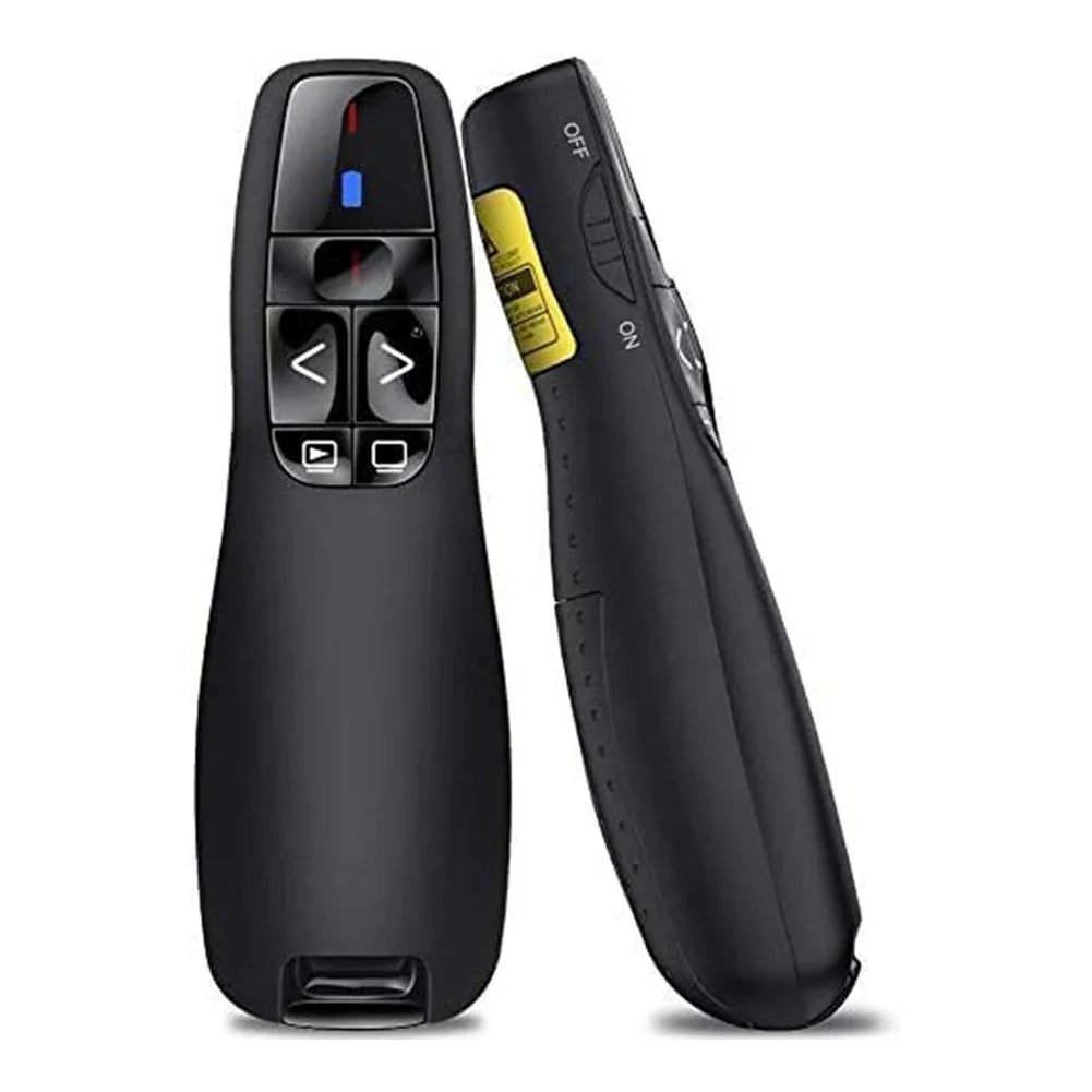Qme R400 Wireless Presenter Clicker 2.4GHz | Laser Pointer Presentation Clicker Qme black