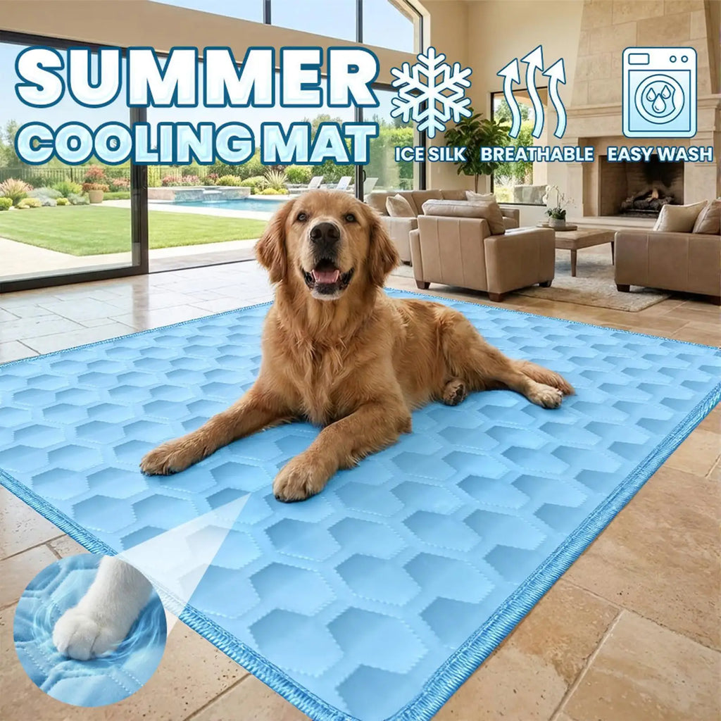 Non-Slip Dog Cooling Mat | Summer Pad Small to Large Breeds Dog Cooling Mat Qme