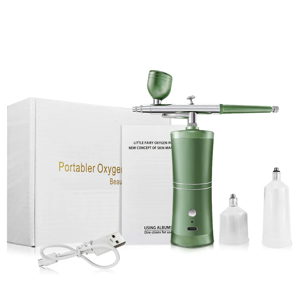 Peicon Mini Cordless Airbrush Kit – Nail Art, Tattoo & Painting Airbrush Spray Gun Qst Green