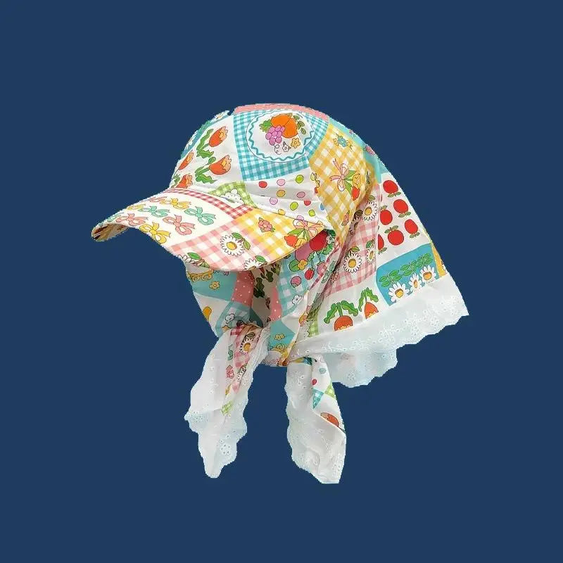 Women's Plaid Triangular Headscarf Cap – Sun Visor Hat Sun Visor Cap Qst A17