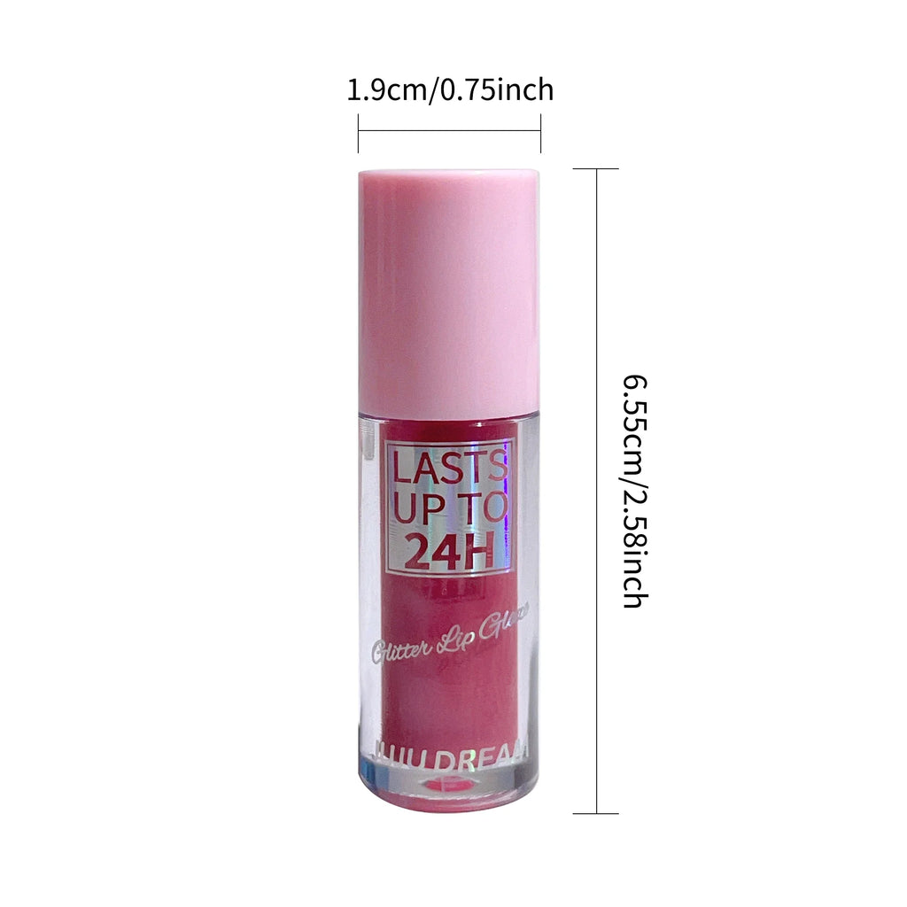 Glitter Lip Glaze Moisturizing Gloss Oil Tint – 4 Shades Glitter Lip Gloss Qme