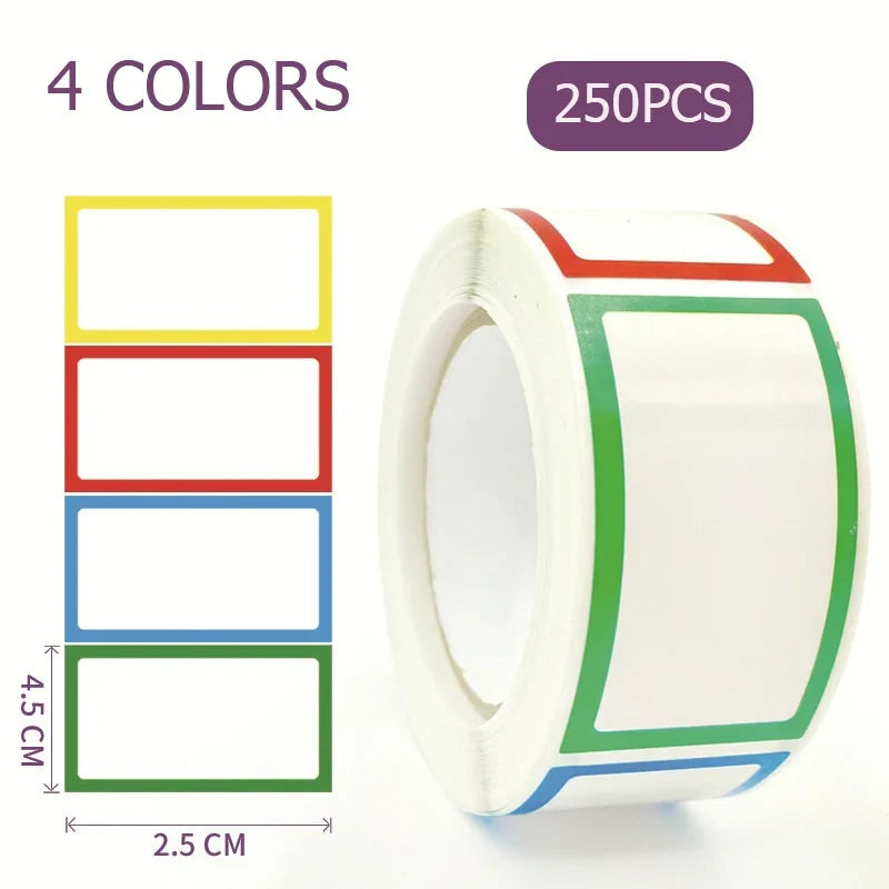 Waterproof Blank Self-Adhesive Removable Label Stickers 250pcs Removable Label Stickers Qme