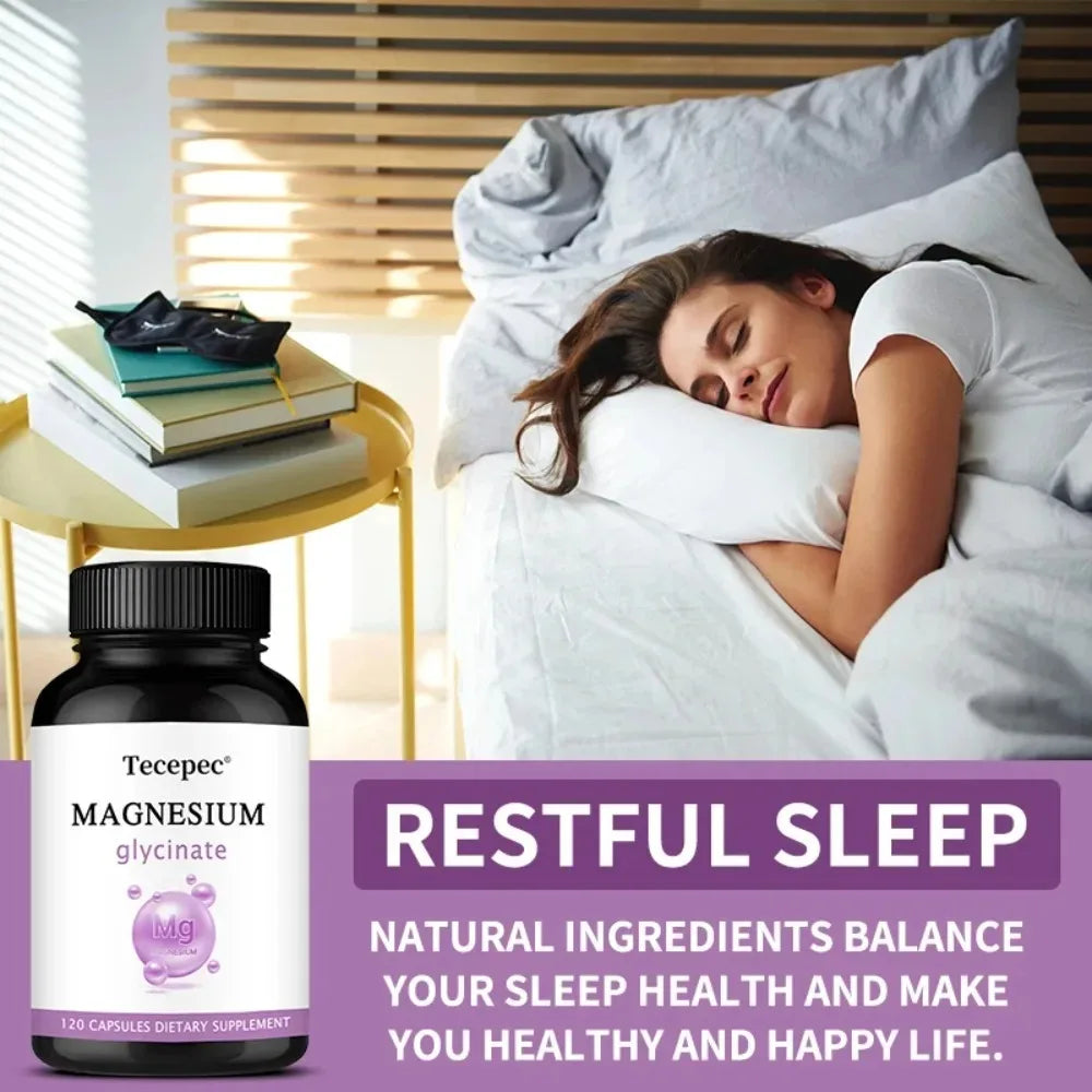 Magnesium Glycinate 120 Veg Capsules – Heart & Muscle Support Mineral Supplement Qst