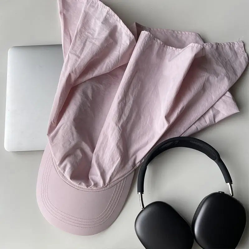 Women's Lace-Up Headscarf Baseball Cap – Trendy Sun Hat Women's Sun Hat Qst Pink