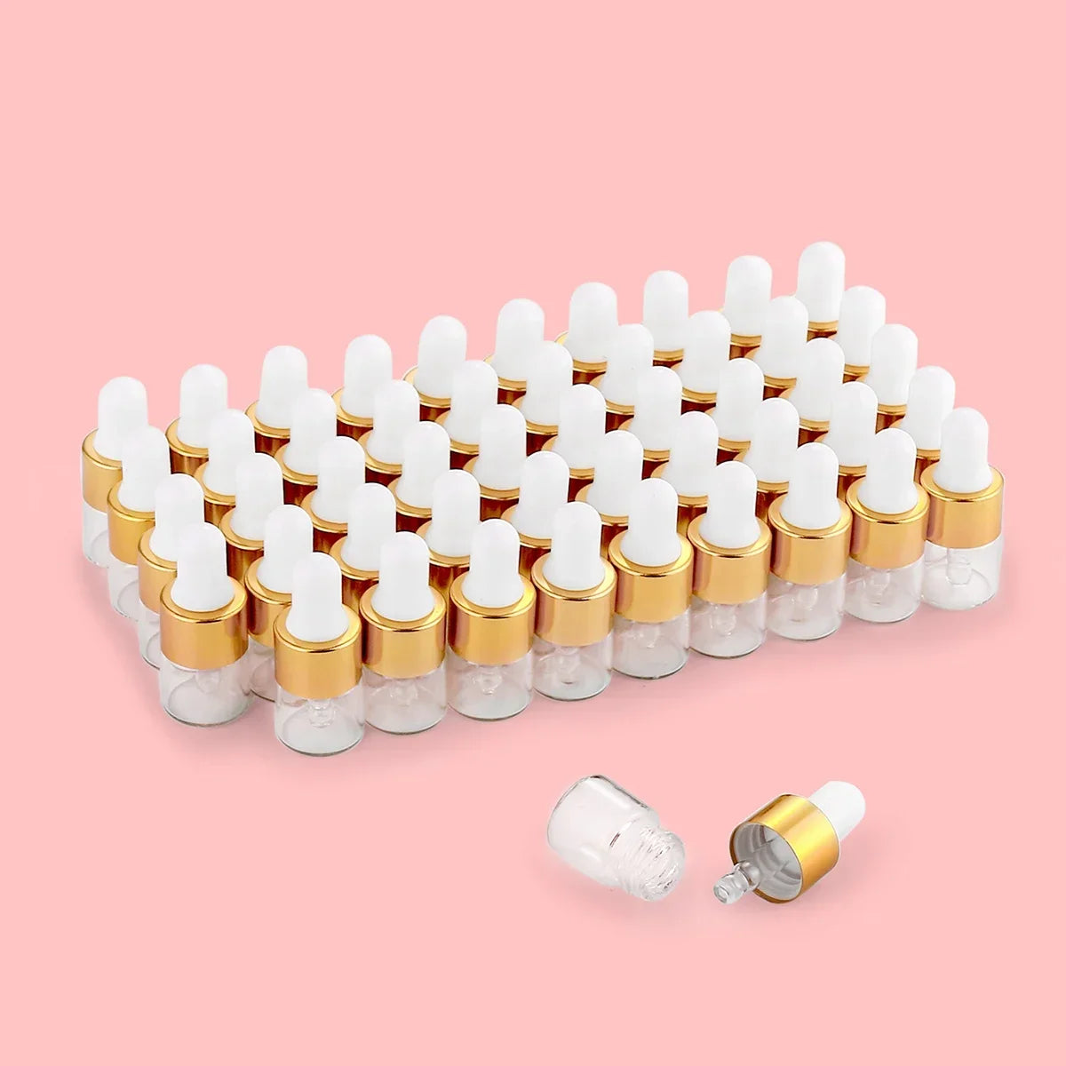 Clear 1ml Mini Glass Dropper Bottles – 50pk Essential Oil Vials Glass Dropper Bottles Qme Glass 10pcs 1ml