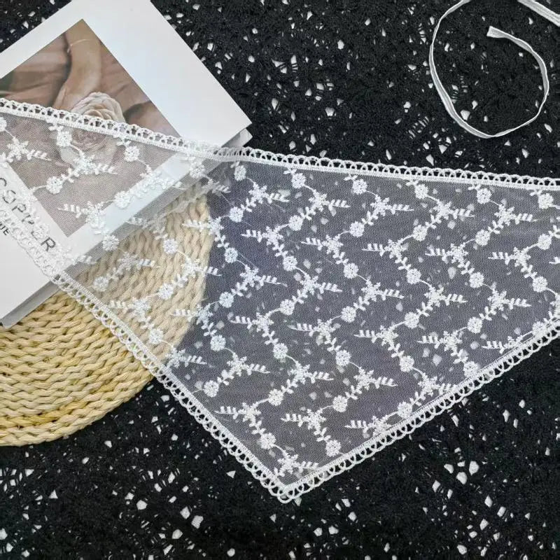 Women's White Lace Triangle Headscarf & Hair Wrap Lace Hair Headscarf Qst A12