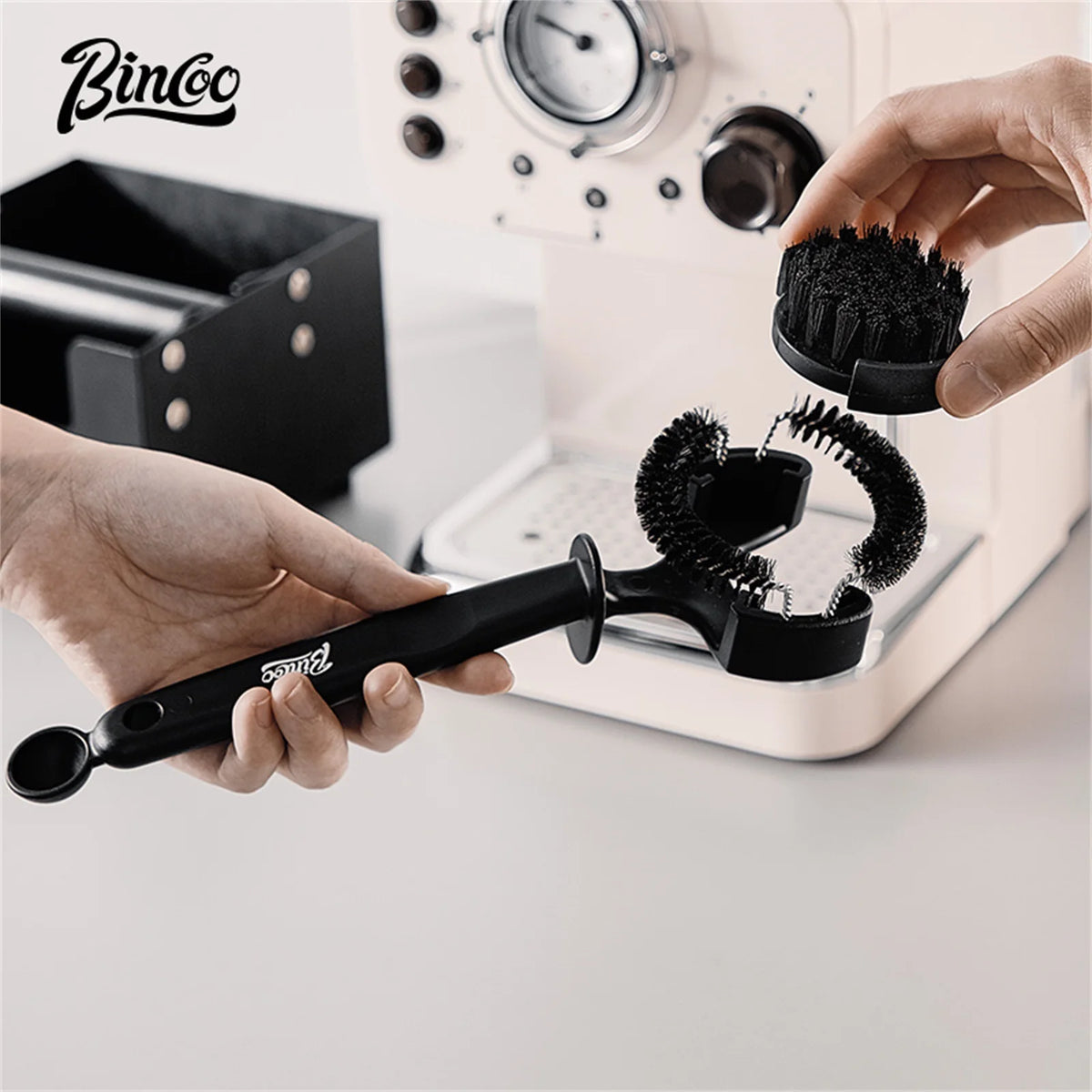Bincoo 51/58mm Espresso Machine Cleaning Brush – Group Head Coffee Cleaning Brush Qst