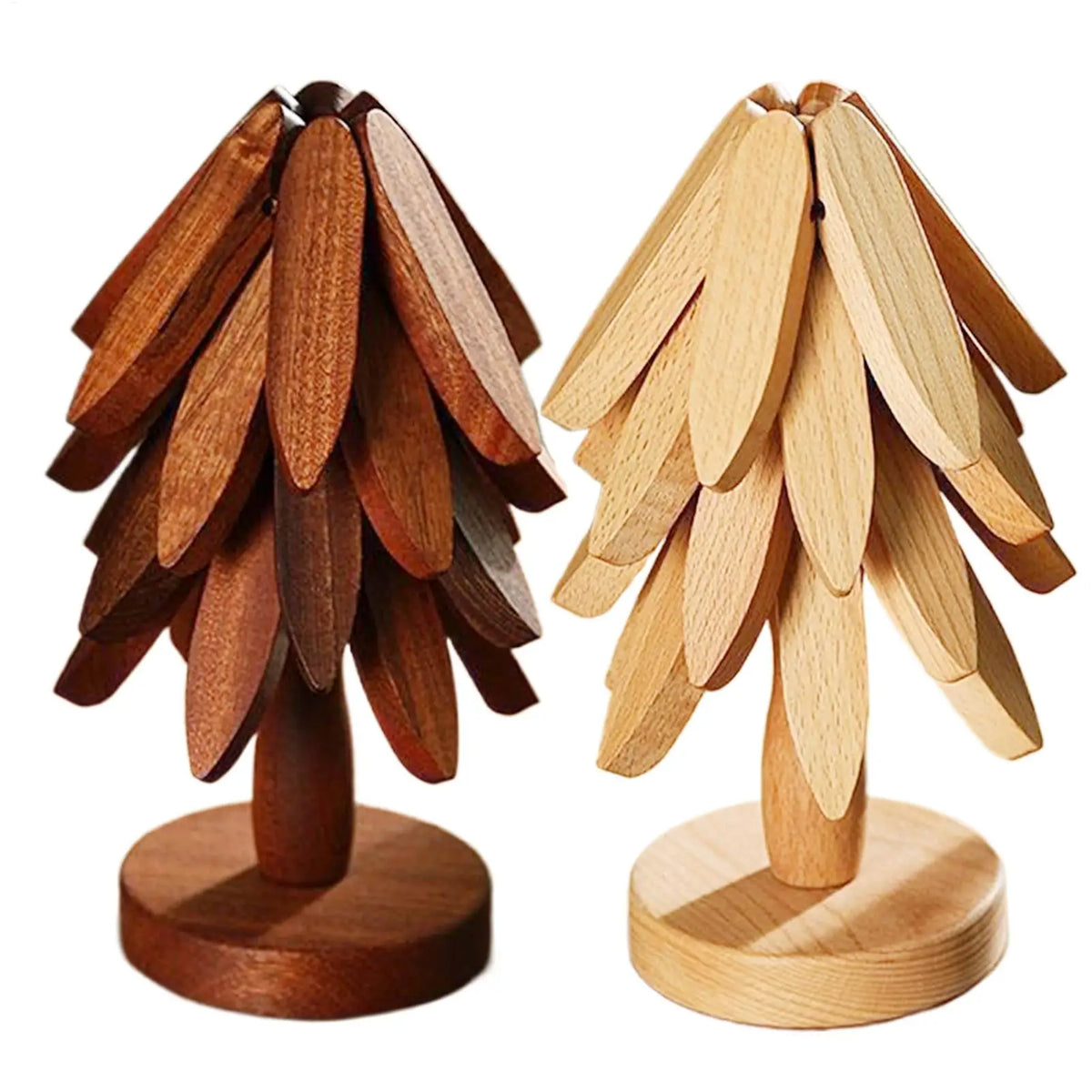 Wooden Tree Trivet & Non-Slip Coaster – Heat-Insulating Placemat Wooden Trivet Coaster Qme
