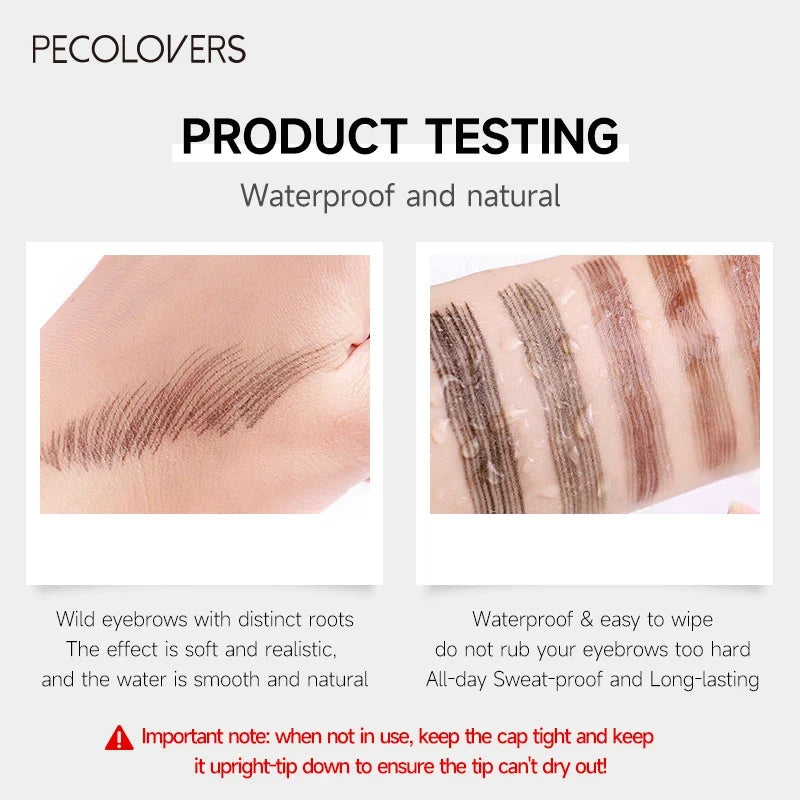 4-Fork Waterproof Eyebrow Pencil | 3D Long-Lasting Natural Brows Liquid Eyebrow Pencil Qme