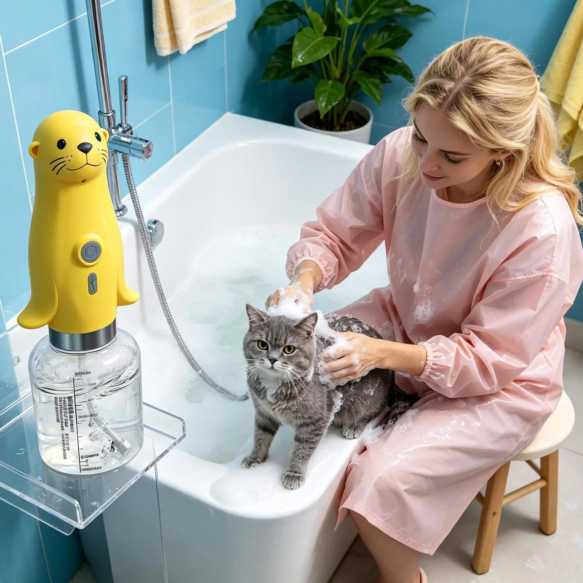 Rechargeable Automatic Pet Shampoo Foam Sprayer – Dogs & Cats Pet Grooming Sprayer Qme