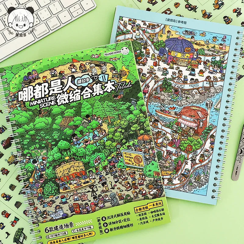TIANZI Miniature Scene Sticker Book – Everything Human 2.0 Miniature Sticker Book Qme