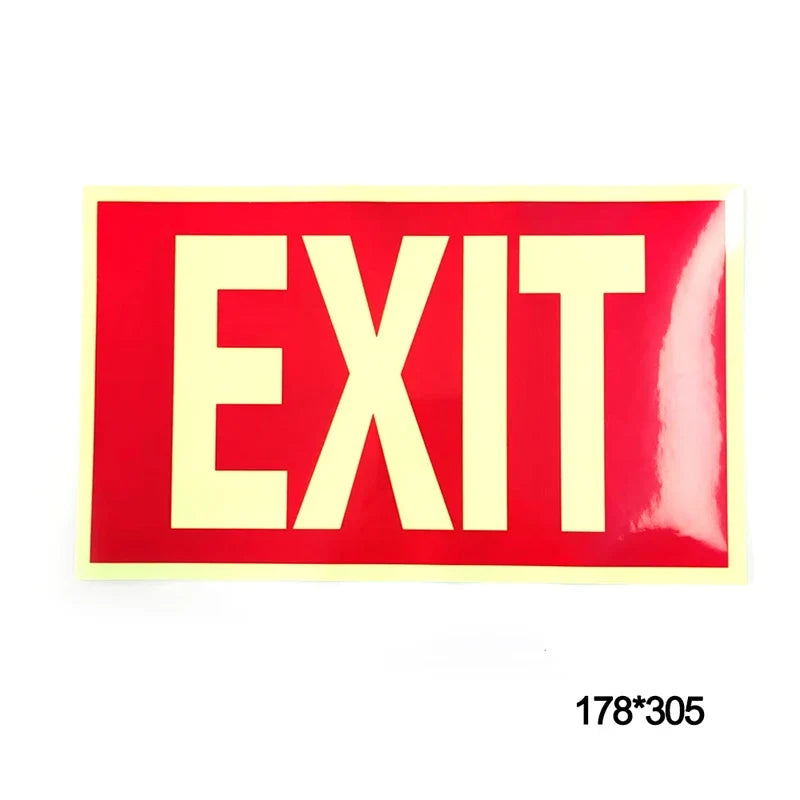 Luminous Exit Sign Wall Decal – Photoluminescent Glow Safety Safety Wall Decal Qme 1pc
