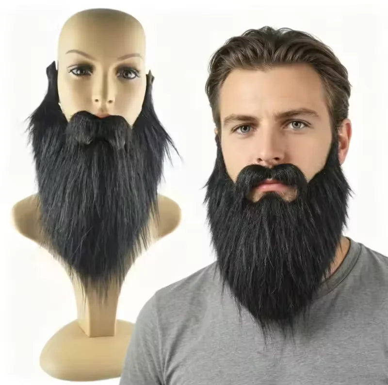 Fake White Plush Beard – Santa Claus Cosplay Party Prop Costume Beard Prop Qst
