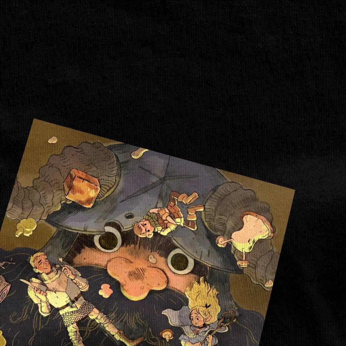 Senshi Dungeon Meshi Anime T-Shirt | 100% Cotton Graphic Tee Anime Graphic Tee Qst