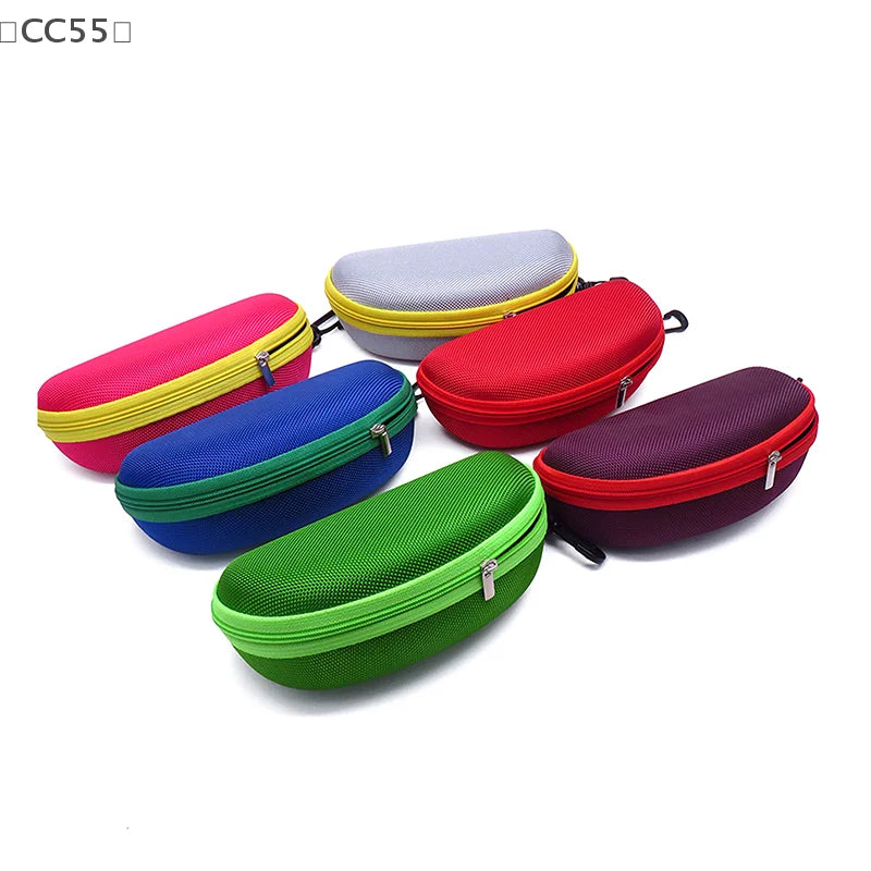EVA Hard Glasses Case with Carabiner Hook | Colorful Zipper Eyeglasses Case Qst