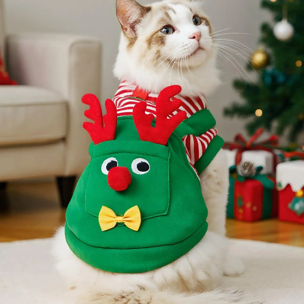 Christmas Reindeer Costume for Dogs & Cats | Holiday Pet Outfit Pet Holiday Costume Qme