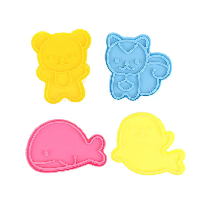Mini Animal Cookie Cutters Set – Dolphin, Bear, Seal & Squirrel Cookie Cutter Set Qme
