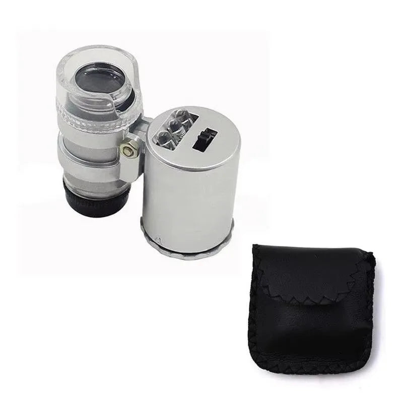 Mini 60X LED Jewelry Loupe UV Currency Detector Magnifier Magnifying Loupe Qme