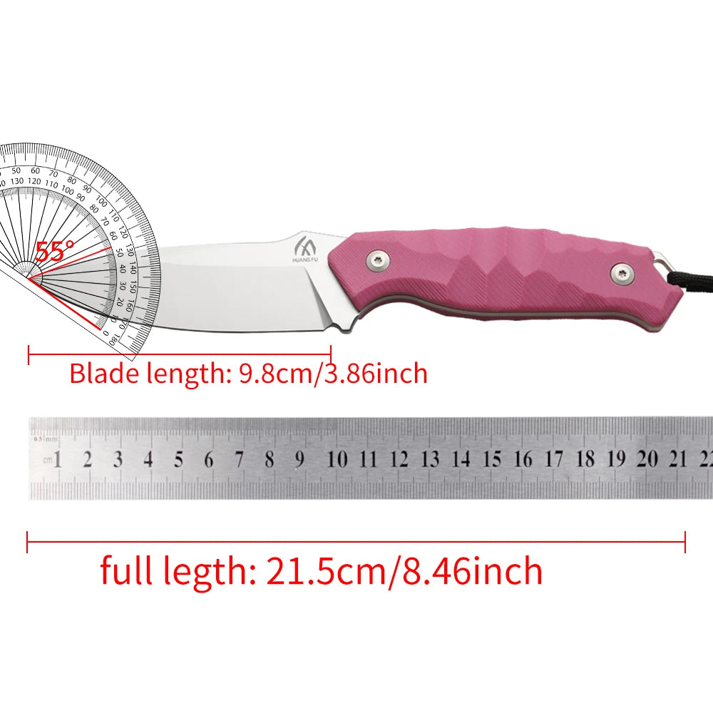 Outdoor Camping Knife with Sheath – Stainless Steel Fixed Blade Fixed Blade Knife Qst