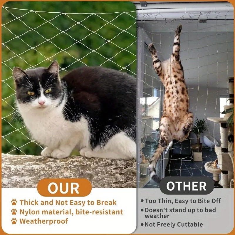Cat Safety Net for Balcony & Windows – Nylon Anti-Fall Pet Net Cat Safety Net Qme