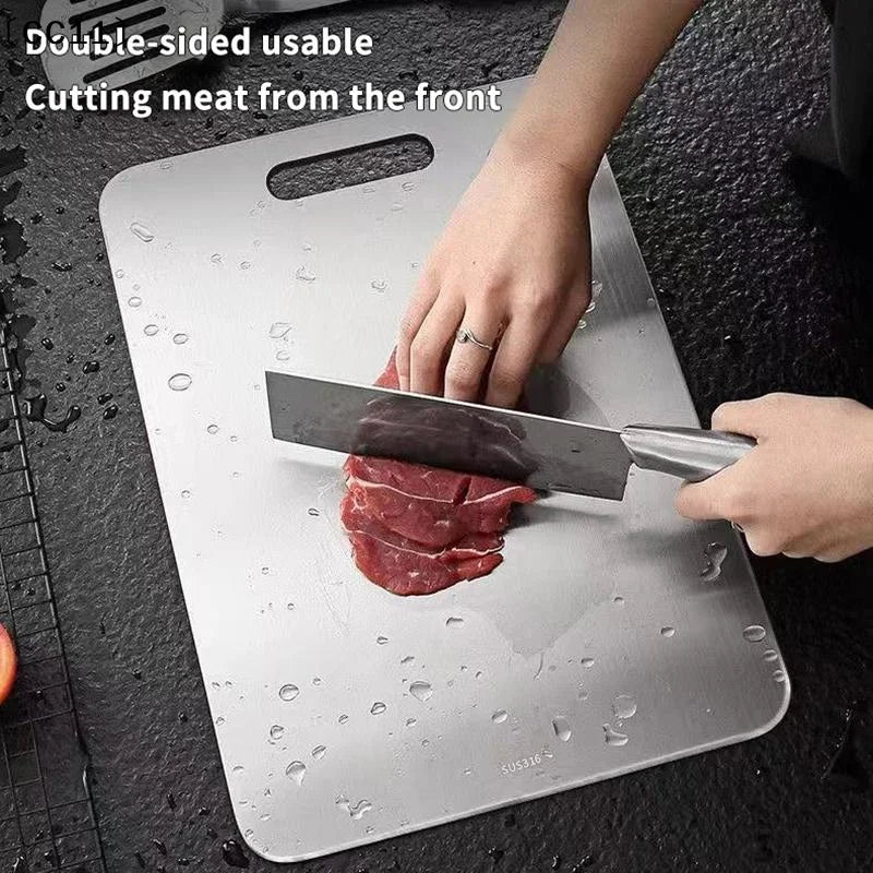 Stainless Steel Double-Sided Cutting Board – 5 Sizes Cutting Board Qme