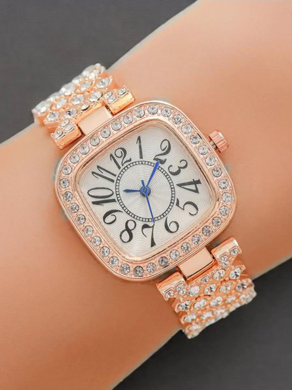 Square Rhinestone Women's Watch – Starry Sky Alloy Dial Fashion Watch Qme