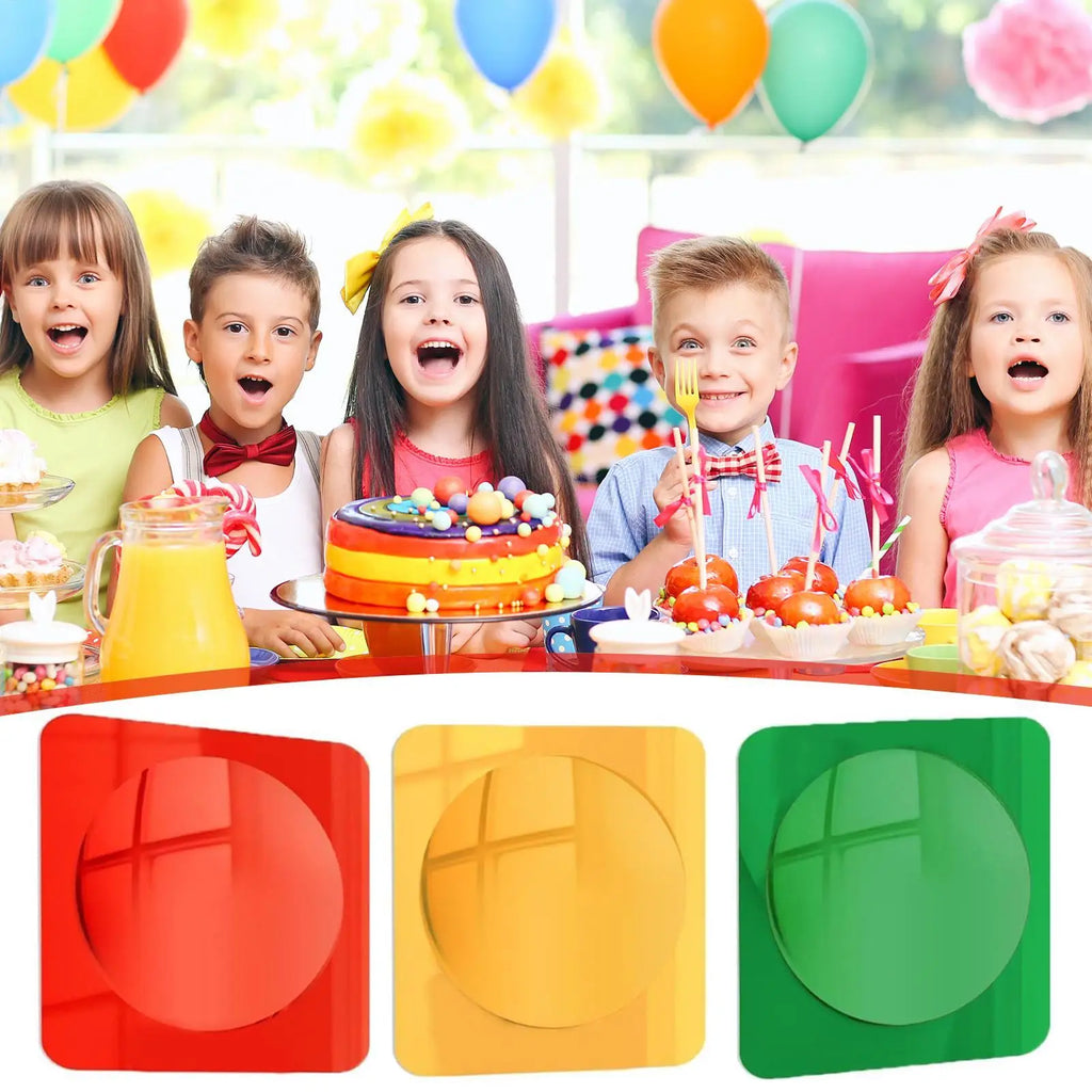 Kids Acrylic Sensory Mirror Set – 3-Piece Toddler Interactive Toy Sensory Mirror Set Qme