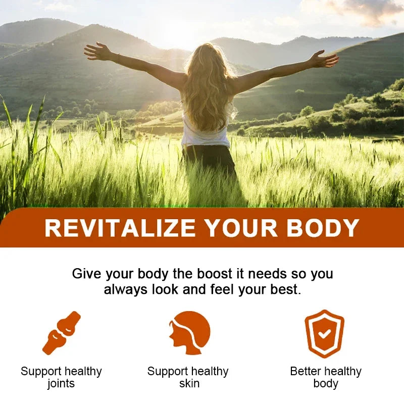 Hydrolyzed Marine Fish Collagen Capsules with Vitamin C Collagen Supplement Qst