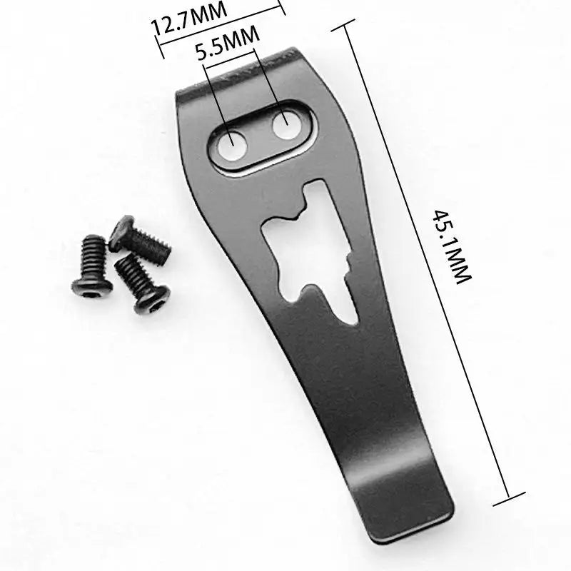 Stainless Steel Folding Knife Back Clip – DIY Pocket Carry Part Knife Clip Accessory Qst
