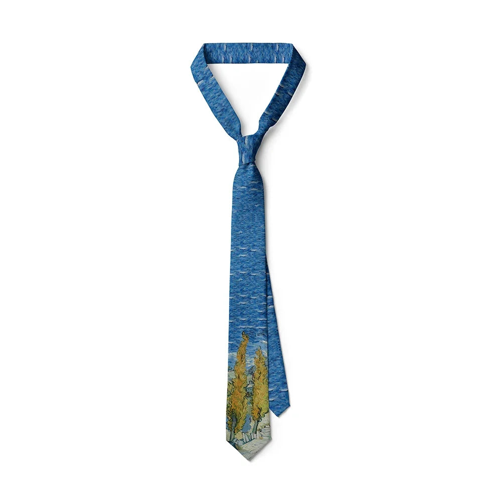 Screaming Sailing Cat Novelty Necktie – Funny Men's Print Tie Novelty Print Necktie Qme type5