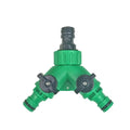 2-Way Garden Hose Splitter Connector with Shut-Off Valves Hose Splitter Connector Qme Green
